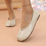 2025 Women's Leather Toe Separator Loafers Flat Comfortable Slip-On Breathable Casual Shoes