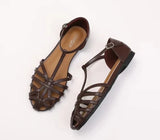 ZAROY Summer Cross Strap Flat Sandals Women Round Toe Ankle Buckle Hollow Casual Roman Sandalia Zapatos De Mujer сандали