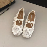 2026 Spring Lace Flower Women Mary Jane Shoes Fashion Slip On Comfort Street Style Soft Sole Female Dress Flats Shoes