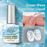 BORN PRETTY 10ml Ocean Wave Watercolor Liquid Gel Polish Stroke White Watercolor 3 Seconds Spread Lace Hollow Gradient Nail Art