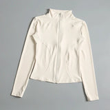 Women Zip Fitness Yoga Shirt Long Sleeve Sports Jacket Gym Top Activewear Running Coats Workout Clothes Woman