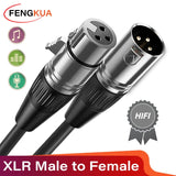 3Pin XLR Cable Male to Female Sound Cannon Microphone Cable for Mixer Amplifier Balanced Analog Audio Cord XLR Extension Cable