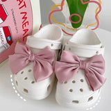 Cute Red Bow Shoe Charms for Crocs Designer DIY Bow-knot Wing Shoe Decorations High Quality Clogs Buckle Accessories New Fashion