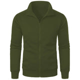 Men's casual sports zipper stand up collar jacket, men's solid color top