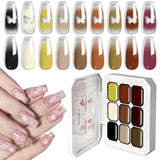 LIMEGIRL 7in1 Nail Gradient Painting Gel Long-lasting Nail Gel Polish Hybrid Color Nail Art Design High Texture Gradient Gel