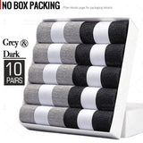 HSS 5/10 Pairs Men's Cotton Blend Socks Black Business Men Socks Soft Breathable Summer Winter for Male Socks Plus Size (6.5-14)