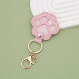 Cute Paw Print Pet Hair Memorial Keychain Leather Dog Cat Fur Holder Keepsake Key Ring Personalized Pet Loss Memory Key Chains G