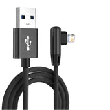 90 Degree USB Cable For iPhone 14 13 12 11 Pro Max X XR 6s 7 8 Plus 2m 3m Lead Mobile Phone Fast Charging Cord Data Charger Wire