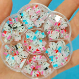 120PCS Box Mixed Hello Kitty 3D Nail Charms Cute Cartoon Resin Ornaments Kawaii DIY Nail Art Manicure Decor Accessories