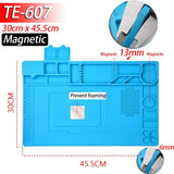 Soldering Station Mat Silicone Work Mat Heat Resistant 932°F Anti-Static Magnetic Mat for Electronic Phone Laptop Watch Repair