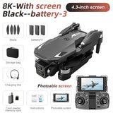 Lenovo Drone With screen RC 8K Professional HD Aerial Photography GPS Laser obstacle avoidance Three-axis gimbal Aircraft