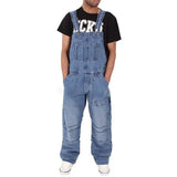 Overalls For Men Denim Suspenders Simple Multi Pocket Baggy Jeans Oversize Solid Mid Waist Loose Washed Jumpsuits 2025 Casual