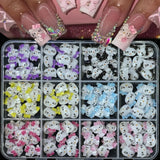 120PCS Box Mixed Hello Kitty 3D Nail Charms Cute Cartoon Resin Ornaments Kawaii DIY Nail Art Manicure Decor Accessories