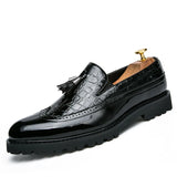 Men Loafers PU Splicing Tassel Decoration Low Heel Comfortable Classic Daily Business Men Shoes