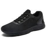 Men's Casual Sports Shoes Men's Black Mesh Breathable Running Shoes Soft Bottom Light Flat Bottom Work Shoes