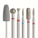 6pcs/set Diamond Sand Nail Files Drill Cuticle Polishing Bit Nail Grinding Head Electric Manicure Set for Removing Acrylic