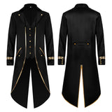 Men's Classic Medieval Vintage Tailcoat Halloween Cosplay Victorian Renaissance Style Steampunk Medieval Jacket Costume