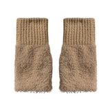 Half-finger Plush Winter Gloves Touch Screen Cold-proof  Warm Fingerless Knitted Wrist Guard Student Office Writing Work Outdoor