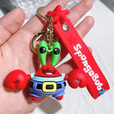 Anime Spongebob Squarepants Keychain Patrick Star Krabs Gary Sandy Kawaii Toys keychain Christmas gift bag Birthday Gift For Kid