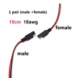 DIY SAE 12V 18AWG 15CM Power Automotive Extension Cable Male Female Plug Wire Connector Cable