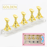 5pcs Chess Magnetic Nail Holder Acrylic Nail Tips Practice Display Stand Showing Shelf Gel Polish Display Stand Manicure Tools