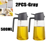 Olive Oil Spray Bottle for Oil Bottle Pouring for Cooking Oil Spices Camping Dispenser with Automatic Lid Spice Shaker