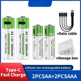2025NEW Lithium-Ion Battery Type-C Rechargeable High-Capacity Battery AA&AAA Battery For remote control, mouse, electric toys