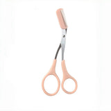 Stainless Steel Eyebrow Trimming cissors with built-in Comb Pink/White/Black SPrecise Grooming Tool Creating Perfect Eyebrows