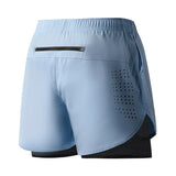 Men Quick Dry Double Layer Fitness Running Shorts