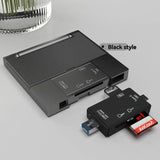 Multi functional six inOneCardReader OTG iPhone Type-C Micro SD CardFlashDrive intelligentStoragecard TF SD CardReaderStorageBox