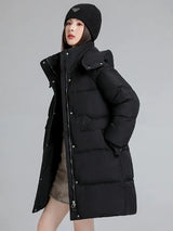 2025 New Women Warm Thicken Down Cotton Jacket Winter Women Long Cotton Coat Hooded Puffer Jacket Women Loose Plus Size Parkas