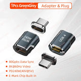 240W USB4.0 80Gbps Thunderbolt5 Magnetic Type-C OTG USB C To USB-C Fast Charge Magnet Converter Cable 8K@60Hz USB Type C Adapter