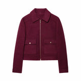 Women's Zipper Jacket Coat New Winter Long Sleeve Pocket Outerwear Coat Short Street Elegant Women's Jacket