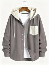 The 2025 New Fashion Trend Spring and Autumn Corduroy Hooded Jacket Is Comfortable and Casual for Daily Commuting for Men