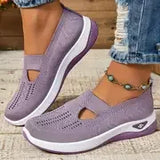 Women's shoes, casual sports shoes, solid color breathable sports soft-soled lightweight walking shoes, low-top knitted casual s