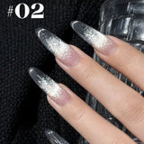 1-12pcs WS Hot Style Non-gray Universal White Cat Eye Gel Nail Polish Super Flash White Glass Bead Nail Art Nail Suppies