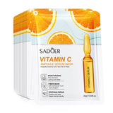 10pcs SADOER 24K Gold Vitamin C Hyaluronic Acid Face Mask Facial Moisturizing Firming Hydrating Facial Masks Skin Care Products