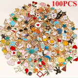 20/30/50/100pcs Mixed Style Gold-Plated Pendants, Drip Oil Alloy Pendants, Jewelry Accessories, Used for DIY Jewelry Making