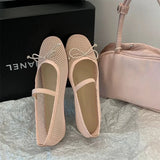 2025 New Luxury Spring/Summer Women Mesh Hollow Elastic Band Flat Bottom Non slip Casual Shoes Flat Bottom Shoes