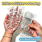 10/20/30Pcs Mini DIY Squishies Expression Squeeze Fidget Toy Emotion Fidget Poppers Sensory Fidget Toys Cute Desk Accessory Gift