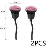 Flower Nail Brush for Manicure Gold Rose Shape Nail Art Brushes Round Small UV Gel Polish Powder Cleaning Tools Nail Accesories