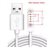 2Pin 4Pin 5Pin Magnetic Charging Cable USB to Pogo Pin for Smart Watch Earphone Wristband 60cm 5V Magnetic Dock Charger Adapter