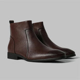 Winter New Men Business Boots Black  Red Simple Slim Fit Soft Leather Boots Casual and Fashionable Chelsea Boots 38-46 Men Boots