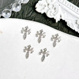 20PCS 3D Light Luxury Classic Cross Nail Charms Creative Exquisite Retro Alloy Cross Nail Art Decorations for DIY Cool Manicure