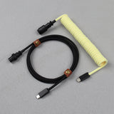 LANO USB-C to Type-C Coiled Cable Gamer Keyboard Custom Coil Type USB C Cable With Detachable Pilot Connector