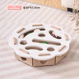 Interactive Cat Toy Felt Maze Box with Bell Ball Self Play Cat Teaser Box Stimulate Hunting Instinct Relieve Boredom Stress