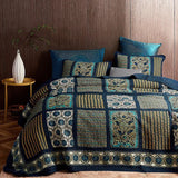 Vintage Patchwork Cotton Quilt Set 3PCS King/Queen - All-Season Thin Comforter Bedspread,Breathable Quilted Coverlet Bedding