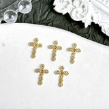20PCS 3D Light Luxury Classic Cross Nail Charms Creative Exquisite Retro Alloy Cross Nail Art Decorations for DIY Cool Manicure
