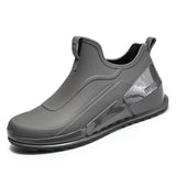 Men's Rain Boots Ankle Waterproof Shoes Men Casual Fishing Work Shoes Slip on Non-slip Rain Shoes Womens Kitchen Rubber Shoes