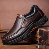 Autumn Genuine Leather Men's Casual Business Leather Shoes Lightweight Breathable Anti Slip Casual Leather Shoes Men Shoes